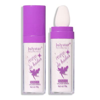 GL-Turelifes Polvo De Hadas Hightlighter Powder Stick Puff Fairy Bomb Stick Glitter Loose Powder Highlight Shimming Contouring for Eyes, Face, Body Brighten Makeup(01# Pearl White)