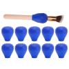 20pcs Makeup Brush Covers Portable Silicone Cosmetic Brush Protector Makeup Brush Covers Cosmetic Brush Storage Cover Blue view 1