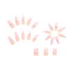 FRUJCDKI 24pcs French Pink Ombre Long Ballerina Press on Nails Glossy Coffin Fake Nail Y2K Stars Rhinestones Designs Artificial False Nails Acrylic Stick on Nails Tips for Women and Girls view 2