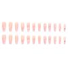 FRUJCDKI 24pcs French Pink Ombre Long Ballerina Press on Nails Glossy Coffin Fake Nail Y2K Stars Rhinestones Designs Artificial False Nails Acrylic Stick on Nails Tips for Women and Girls view 4