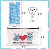 4PCS Dentist Gifts Dental Hygienist Accessories Headbands with Buttons Glitter Acrylic Badge Reel Retractable Teeth Makeup Bag Dentist Physician Appreciation Gift for Women Assistant Week Graduation view 2