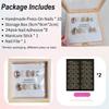 Magrace Handmade Press on Nails Medium Blue Fake Nails Long Coffin Stick on Nails for Womrn Gel UV Finish Handmade Nail Art with Design 10 pcs view 4