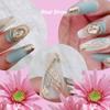 Magrace Handmade Press on Nails Medium Blue Fake Nails Long Coffin Stick on Nails for Womrn Gel UV Finish Handmade Nail Art with Design 10 pcs view 4