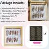 Magrace Handmade Press on Nails Medium Blue Fake Nails Long Coffin Stick on Nails for Womrn Gel UV Finish Handmade Nail Art with Design 10 pcs view 3