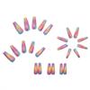 FRUJCDKI 24pcs Pink Long Ballerina Press on Nails Glossy Coffin Fake Nail Y2K Art Colorful Designs Artificial False Nails Acrylic Stick on Nails Tips for Women and Girls view 2