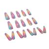FRUJCDKI 24pcs Pink Long Ballerina Press on Nails Glossy Coffin Fake Nail Y2K Art Colorful Designs Artificial False Nails Acrylic Stick on Nails Tips for Women and Girls view 3