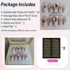 Magrace Handmade Press on Nails Medium Blue Fake Nails Long Coffin Stick on Nails for Womrn Gel UV Finish Handmade Nail Art with Design 10 pcs view 3
