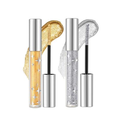 2 Colors Diamond Glitter Mascara 4D Glitter Lash Mascara for Women, Waterproof, Long-Lasting, Thickening, Lengthening, Easy To Remove,Use for Concert Makeup, Party Wedding