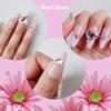 Magrace Handmade Press on Nails Medium Blue Fake Nails Long Coffin Stick on Nails for Womrn Gel UV Finish Handmade Nail Art with Design 10 pcs view 4
