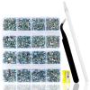 10400 PCS AB Rhinestones, Jelly Resin Crystals for Nails, Flatback Non Hotfix DIY Rhinestones with 15 cm Pencil Sharpener and Tweezer & Picker Pen view 1