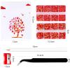 10400 PCS Dark Red Rhinestones, Jelly Resin Crystals for Nails, Flatback Non Hotfix DIY Crystals with 15 cm Pencil Sharpener, Tweezer & Picker Pen (Dark Red AB) view 4