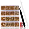 10400PCS Gold Rhinestones, Jelly Resin Crystals for Nails, Flatback Non Hotfix DIY Crystals with 15 cm Pencil Sharpener and Tweezer & Picker Pen view 1