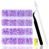 10400PCS Purple Rhinestones, Jelly Resin Crystals for Nails, Flatback Non Hotfix DIY Rhinestones with 15 cm Pencil Sharpener and Tweezer & Picker Pen (Light Purple AB) view 1