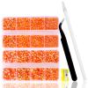10400 PCS Orange Rhinestones, Jelly Resin Crystals for Nails, Flatback Non Hotfix DIY Rhinestones with 15 cm Pencil Sharpener and Tweezer & Picker Pen (Orange-red AB) view 1