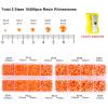 10400 PCS Orange Rhinestones, Jelly Resin Crystals for Nails, Flatback Non Hotfix DIY Rhinestones with 15 cm Pencil Sharpener and Tweezer & Picker Pen (Orange-red AB) view 2