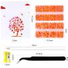 10400 PCS Orange Rhinestones, Jelly Resin Crystals for Nails, Flatback Non Hotfix DIY Rhinestones with 15 cm Pencil Sharpener and Tweezer & Picker Pen (Orange-red AB) view 4