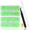 10400PCS Light Green Rhinestones, Jelly Resin Crystals for Nails, Flatback Non Hotfix DIY Rhinestones with 15 cm Pencil Sharpener and Tweezer & Picker Pen (Light Green AB) view 1
