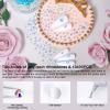 10400PCS Lake Blue Rhinestones, Jelly Resin Crystals for Nails, Flatback Non Hotfix DIY Crystals with 15 cm Pencil Sharpener and Tweezer & Picker Pen (Lake Blue AB) view 3