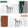 RAYESS Manicure Set Stainless Steel Nail Clippers Pedicure Pliers Nose Eyebrow Scissors Nail Cutter Personal Care Tool Travel Kit (Color : 12pcs Black) view 4