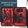 RAYESS Stainless Steel Manicure Set Pedicure kit Scissor Tweezer Ear Pick Utility Toe Nail Clipper Facial Care Tool (Color : 23 Pieces) view 2