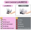 Cluster Lashes Individual Lashes D Curl Lash Clusters Volume Eyelash Clusters DIY Lash Extension Kit Fluffy Cluster Eyelash Extensions (02-0.07D,16mm) view 2