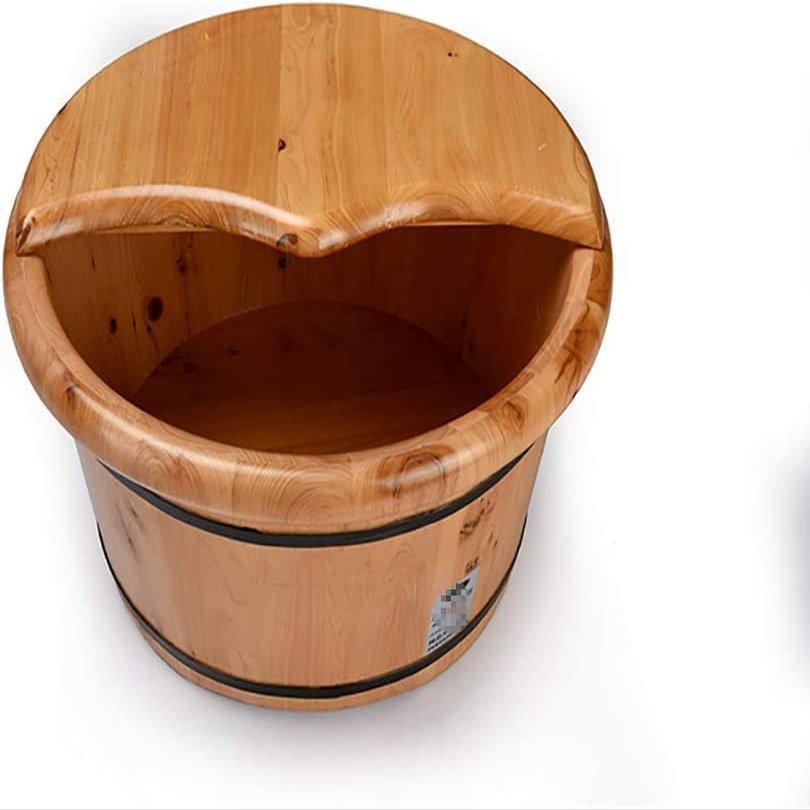 SLLSHG Oak Foot Barrel, Massage Foot Bath, Household Footbath Foot Spa Bath Massager