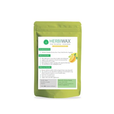 BETT Herbiwax Herbal Waxing Powder. Easy to Use. No Pain, No Rashes, No Hard Hair Growth. Use for Smooth and Even Skin (Lemon, 100 Grams)