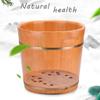 SLLSHG Pedicure Barrels,Solid Wood Natural Foot Spa Wooden Tub Household Sleep Improve Foot Spa Bath Massager (Color : 34cm Without Cover) view 2