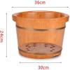 SLLSHG Pedicure Barrels,Solid Wood Natural Foot Spa Wooden Tub Household Sleep Improve Foot Spa Bath Massager (Color : 24cm Covered) view 4