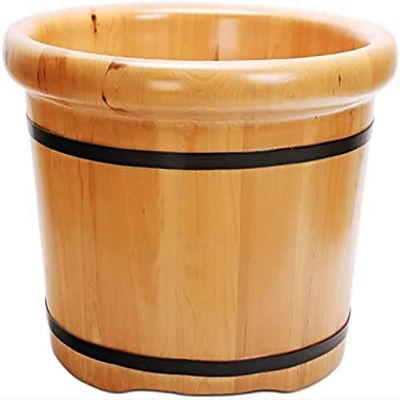 Foot Spa for Adults,Foot Basin for Foot Bath,Soak,or DetoxFoot Soak Bucket Made of Solid Wood,Large Foot Soak Tub Foot Spa Household Wash Ba (Color : No Cover)