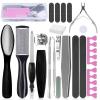 RAYESS Professional Pedicure Tools Kit Stainless Dead Hard Skin Callus Remover Scraper Pedicure Rasp Foot Care Tools Pedicure Set (Color : 20pcs Black Boxed) view 1