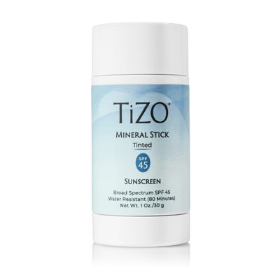 TiZO Mineral Stick Tinted SPF 45 | Water Resistant (80 minutes) | Broad Spectrum Sunscreen | UVA/UVB Protection | Invisible to Sheer Finish | Easy On-the-Go Application | 1 oz / 30 g