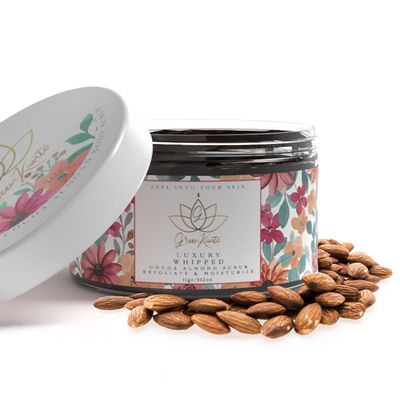 GREENKANTO Luxury COCOA Whipped Body Scrub Moisturizer with Shea Butter a Touch of Magic for the skin