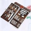 FOMIYES 21pcs Stainless Steel Nail Clipper and Trimmer Fingernails and Toenails Ergonomic Design for Easy Manicure and Pedicure Brown Nail Care Kit view 2