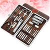 FOMIYES 21pcs Stainless Steel Nail Clipper and Trimmer Fingernails and Toenails Ergonomic Design for Easy Manicure and Pedicure Brown Nail Care Kit view 3