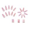 FRUJCDKI French Pressed Nail Long Coffin Fake Nails With Floral Sequin Design Acrylic Ballerina Fake Nail Glue With Shiny Rhinestones, Stick On Women's Nails view 2