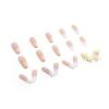 FRUJCDKI Glittering butterfly press-on false nails Long coffin style false nails Nude pink French ballerina glue-on false nails with rhinestone design Shiny feminine stick-on false nails view 4
