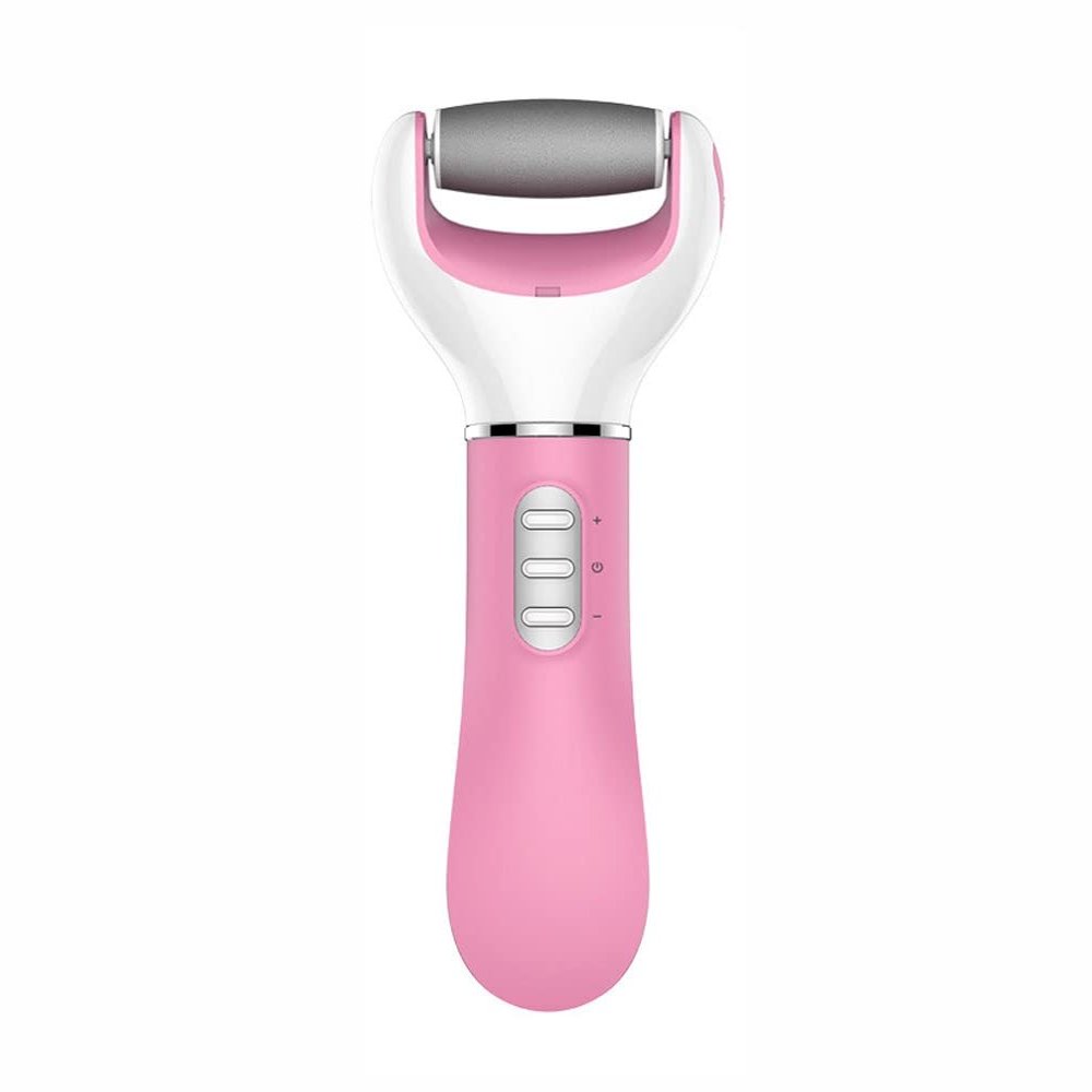 XARONF Electric Foot File Callus Remover, Rechargeable Pedicure Tools Foot Care Kit, Callus Remover Kit with 3 Roller Heads, for Remove Cracked Heels Calluses and Hard Skin (Color : Pink)