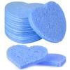 50-Count Facial Sponges Compressed, 100% Natural Cellulose Face Sponge Professional Cosmetic Spa Sponges for Face Cleansing, Exfoliating Mask, Makeup Removal for Travel and Home, Blue view 1