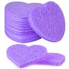 50-Count Facial Sponges Compressed, 100% Natural Cellulose Face Sponge Professional Cosmetic Spa Sponges for Face Cleansing, Exfoliating Mask, Makeup Removal for Travel and Home, Purple view 1
