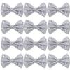 12 Pieces Sequin Bows for Girls 4.7" Large Cheer Hair Bow with Alligator Clips Hair Accessories for Kids Toddler Cheerleaders Teen Girls College Sports (Silver) view 1
