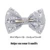12 Pieces Sequin Bows for Girls 4.7" Large Cheer Hair Bow with Alligator Clips Hair Accessories for Kids Toddler Cheerleaders Teen Girls College Sports (Silver) view 3