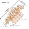 Hapibuy Crystal Wedding Hair Comb Bridal Hair Comb with Pearl Wedding Headpiece for party wear Golden Hair Accessory view 3