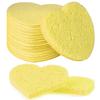 50-Count Facial Sponges Compressed, 100% Natural Cellulose Face Sponge Professional Cosmetic Spa Sponges for Face Cleansing, Exfoliating Mask, Makeup Removal for Travel and Home, Yellow view 1