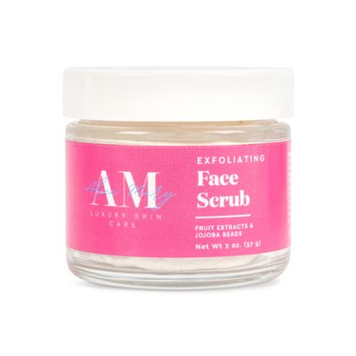 Exfoliating Face Scrub With Jojoba Beads and Fruit Extracts, Vegan Facial Exfoliant