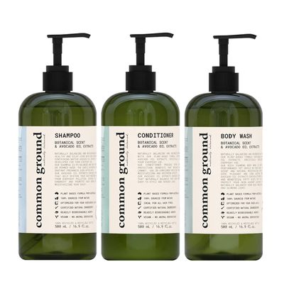 Body Wash, Shampoo & Conditioner Bundle (3 Items), Paraben & Cruelty Free, Organic, Vegan, Plant-Based, Botanical Scent & Avocado Oil Extracts, Men, Women, Sensitive