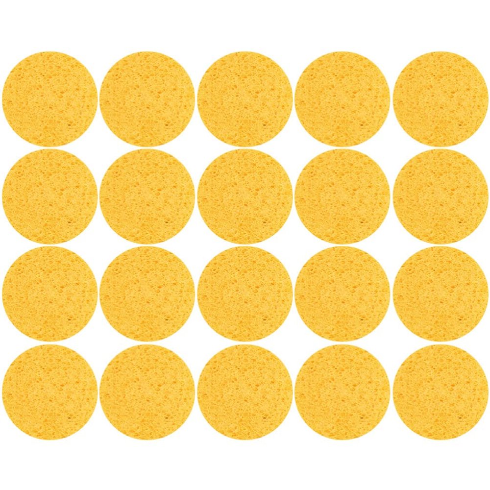 LALAFINA Skincare Sponges Set 20pcs Wood Pulp Cotton Puff Makeup Applicator Exfoliating Sponges for Women Men