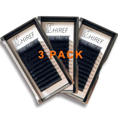 CHIREF 3 Pack Eyelash Extensions 0.07 D Curl 25mm Individual Lashes Premium Volume Classic Lash Soft Professional Eyelashes Extension Supplies(0.07-D,25mm)