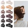 12 Pcs Rectangle Hair Clips, Hair Accessories for Women and Girls, Including 6 Pcs 4 Inch Large Claw Clips for ThickHair and 6 Pcs 2 inch Small Claw Clips for ThinHair (Neutral) view 1