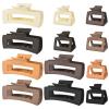 12 Pcs Rectangle Hair Clips, Hair Accessories for Women and Girls, Including 6 Pcs 4 Inch Large Claw Clips for ThickHair and 6 Pcs 2 inch Small Claw Clips for ThinHair (Neutral) view 2